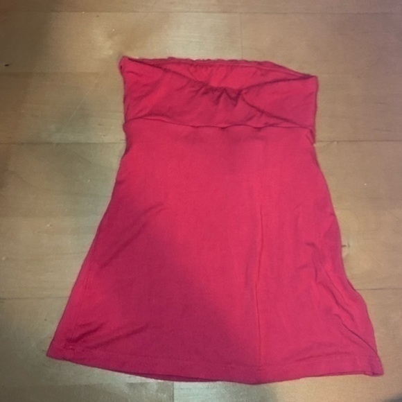 EXPRESS Red Strapless Waist Belt Tube Top Small - Picture 4 of 6